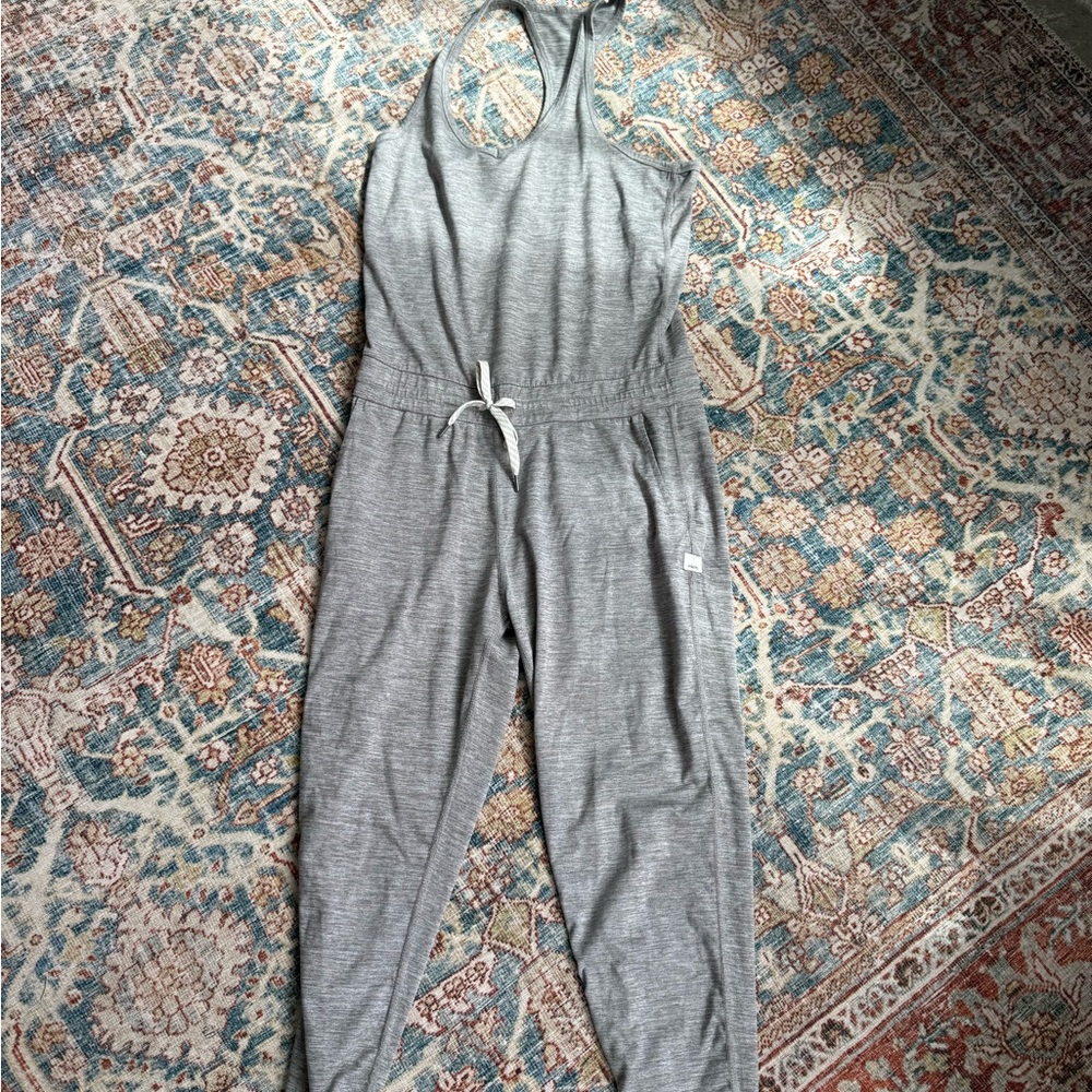Vuori Heather Gray Racerback Sleeveless Jumpsuit